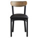 Lancaster Table & Seating Boomerang Black Chair with Black Vinyl Seat and Driftwood Back Main Thumbnail 4