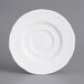 A Tuxton Charleston bright white china demitasse saucer with a scalloped edge.