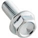 A close-up of a stainless steel Avantco Plate Caster bolt.
