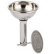 A silver plated Franmara wine decanter funnel with a strainer.