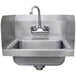 Advance Tabco 7-PS-EC-SP 17 1/4" x 15 1/4" Economy Hand Sink with Splash Mount Faucet and Side Splash Guards Main Thumbnail 1