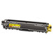 A black plastic box with a yellow label for a Brother TN225Y yellow toner cartridge.