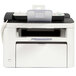 A white Canon FAXPHONE L100 multifunction laser fax machine with a black border and button on the top.