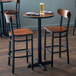 Lancaster Table & Seating Boomerang Bar Height Black Chair with Antique Walnut Seat and Back Main Thumbnail 6