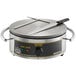 A Carnival King stainless steel crepe maker with a large round metal pan.