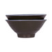 A black bowl with a lapis interior and chocolate rim.