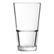 An Arcoroc Stack Up clear cooler glass filled with water on a white background.