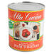 A Stanislaus #10 can of Alta Cucina "Naturale" style plum tomatoes with a label.