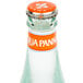 A close up of an Acqua Panna Natural Spring Water bottle.