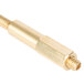 A gold metal cylinder with a brass threaded connector and screws.