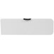A white rectangular Flash Furniture heavy duty plastic folding bench with black handles.