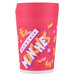 A pink Solo paper cup with white text that says "Munchie" on it.