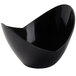 A black Fineline Tiny Tureens bowl with curved edges.