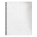 A white notebook with a Fellowes Classic Grain texture binding cover on a white surface.