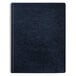 A navy blue classic grain texture binding cover on a spiral bound notebook.