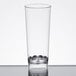 A Fineline clear plastic cordial shot glass with water in it.