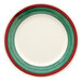 A white GET Diamond Portofino plate with a red and green border.
