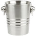 A Vollrath stainless steel double wall wine bucket with handles.