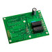 A green Hatco control board with black and white electronic components.