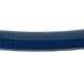 A close-up of a blue braided hose.