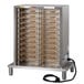 A stainless steel Cambro Camduction Charger cabinet with many trays inside.