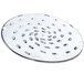 A silver circular Globe XSP516 shredder plate with holes in it.