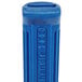 A blue silicone sleeve with the words "Cool Handle III" on it over a pan handle.