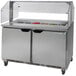 Beverage-Air SPE48HC-12-SNZ Elite Series 48" 2 Door Condiment Station Refrigerated Sandwich Prep Table with Sneeze Guard Main Thumbnail 1