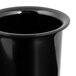 A black Cal-Mil flatware cylinder with a round top.