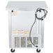 The back of a Beverage-Air stainless steel undercounter freezer with a power cord and a fan.