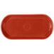 A red rectangular Fiesta bread tray with a circle in the middle.
