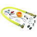 A yellow T&S Safe-T-Link gas hose with yellow and black accessories.