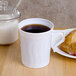 Fineline Flairware 208-WH White 8 oz. Plastic Coffee Mug - 288/Case Main Thumbnail 1