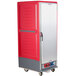 A red and silver Metro C5 3 Series holding/proofing cabinet with a black handle.