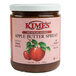 A jar of Kime's No Sugar Added Apple Butter Spread with a red apple on the label.