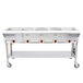 APW Wyott PST-5S Five Pan Exposed Portable Steam Table with Stainless Steel Legs and Undershelf - 2500W - Open Well, 240V Main Thumbnail 1