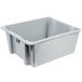A gray Rubbermaid Palletote box with a lid.