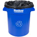 A blue Continental Huskee recycling bin with black liner.