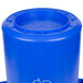 A blue plastic Continental Huskee recycling container with a lid.