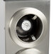 A stainless steel Servend countertop cup dispenser cabinet with round holes.