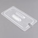 Cambro 30PPCHN190 1/3 Size Translucent Polypropylene Handled Lid with Spoon Notch Main Thumbnail 4