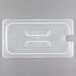 Cambro 30PPCHN190 1/3 Size Translucent Polypropylene Handled Lid with Spoon Notch Main Thumbnail 1