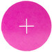 A pink circle with a white cross.