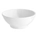 An Acopa bright white porcelain bowl with a white background.