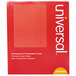 A red box with a white rectangular Universal logo and text for Universal transparent presentation covers.