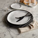 American Metalcraft MB14 14" x 1 1/8" Round Melamine Serving Board / Charger - Faux Black Marble Main Thumbnail 4