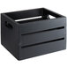 An American Metalcraft black wooden caddy with three compartments and handles.