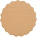 A brown scalloped edge Enjay cake circle on a white background.