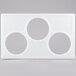 A white plastic frame with three circular holes.