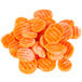 A close up of a pile of sliced orange carrots.